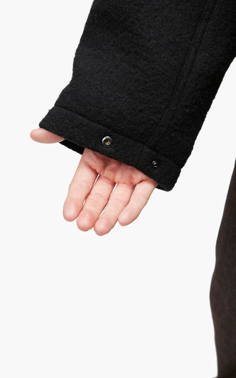 Auralee Brushed Baby Camel Melton Blouson Black