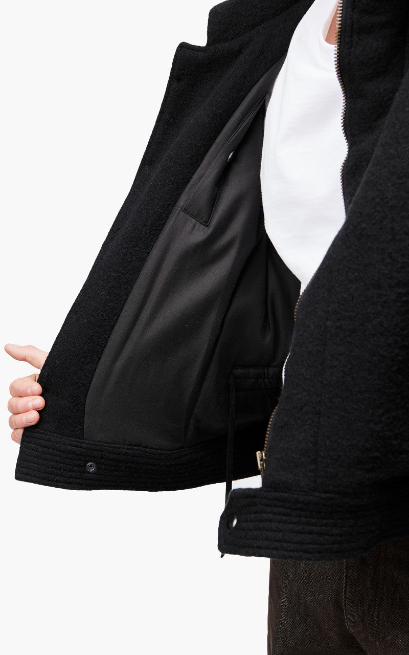 Auralee Brushed Baby Camel Melton Blouson Black