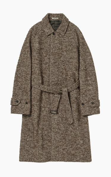 ジャケット・アウター AURALEE WOOL ALPACA TWEED COLLAR COAT 3 Auralee_A22AC01HH_brownherring
