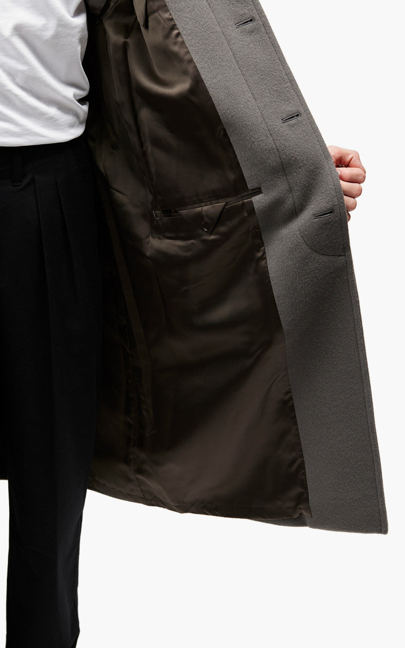 Auralee Cashmere Wool Mosser Soutien Collar Coat Grey