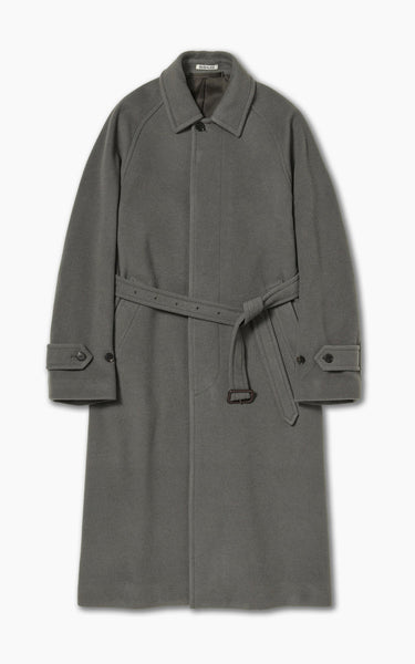 オーラリー AURALEE Cashmere Wool Mosser Coat Auralee Cashmere Wool Mosser Soutien Collar Coat Grey