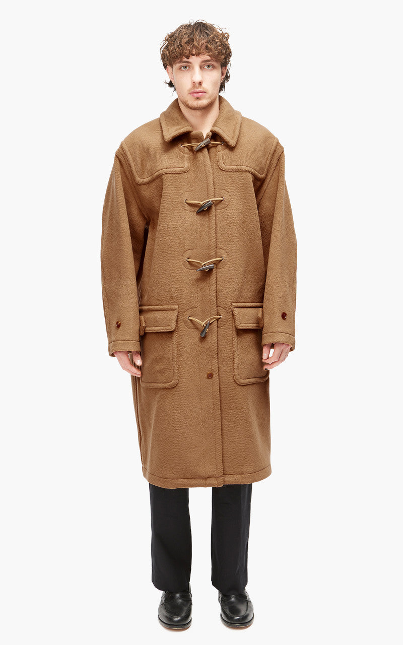 ジャケット・アウター AURALEE WOOL HERRINBONE PILE DUFFLE COAT Auralee Wool Herringbone Pile Duffle Coat Brown