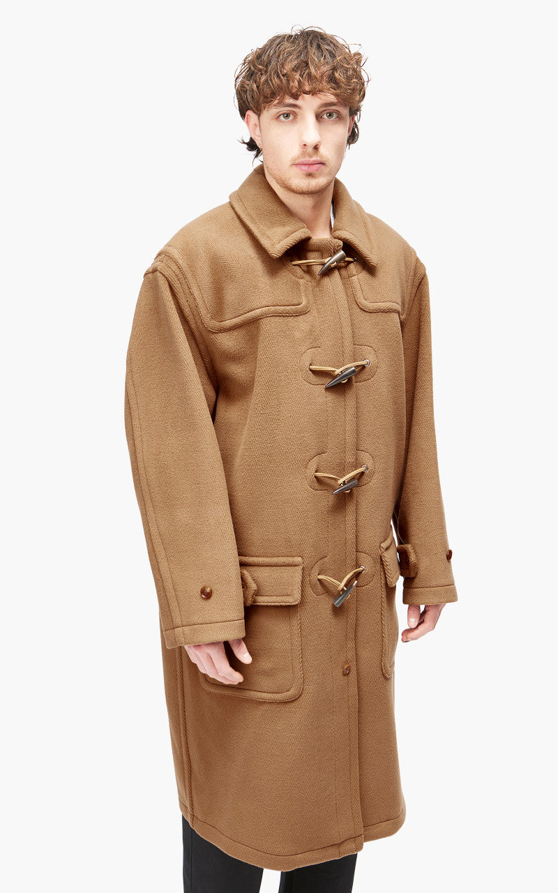 ジャケット・アウター AURALEE WOOL HERRINBONE PILE DUFFLE COAT Auralee Wool Herringbone Pile Duffle Coat Brown