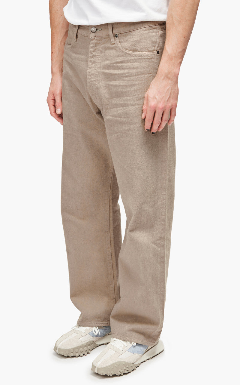 Auralee Botanical Dyed Selvedge Denim Pants Natural Brown