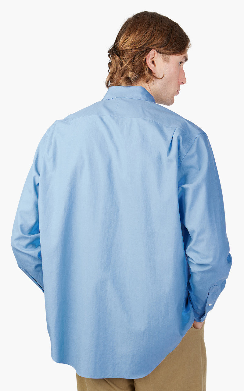 Auralee Washed Finx Twill Shirt Blue