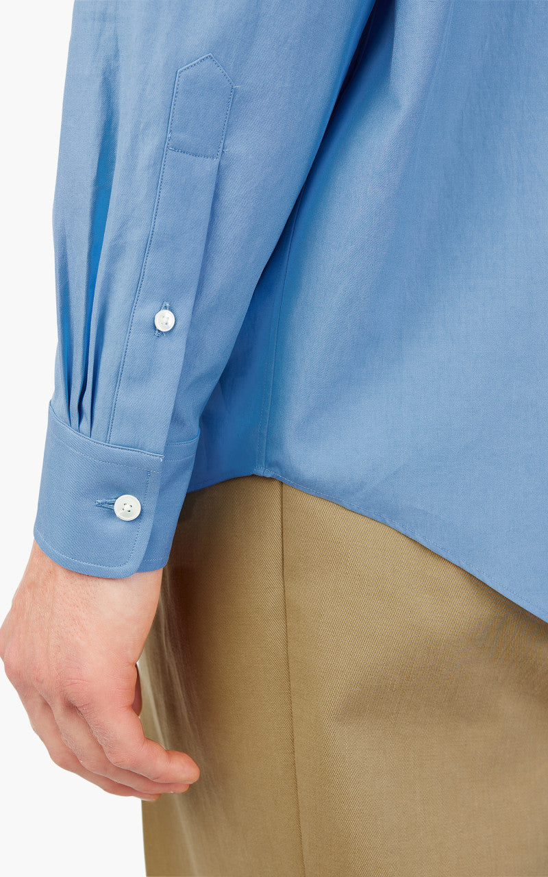 Auralee Washed Finx Twill Shirt Blue