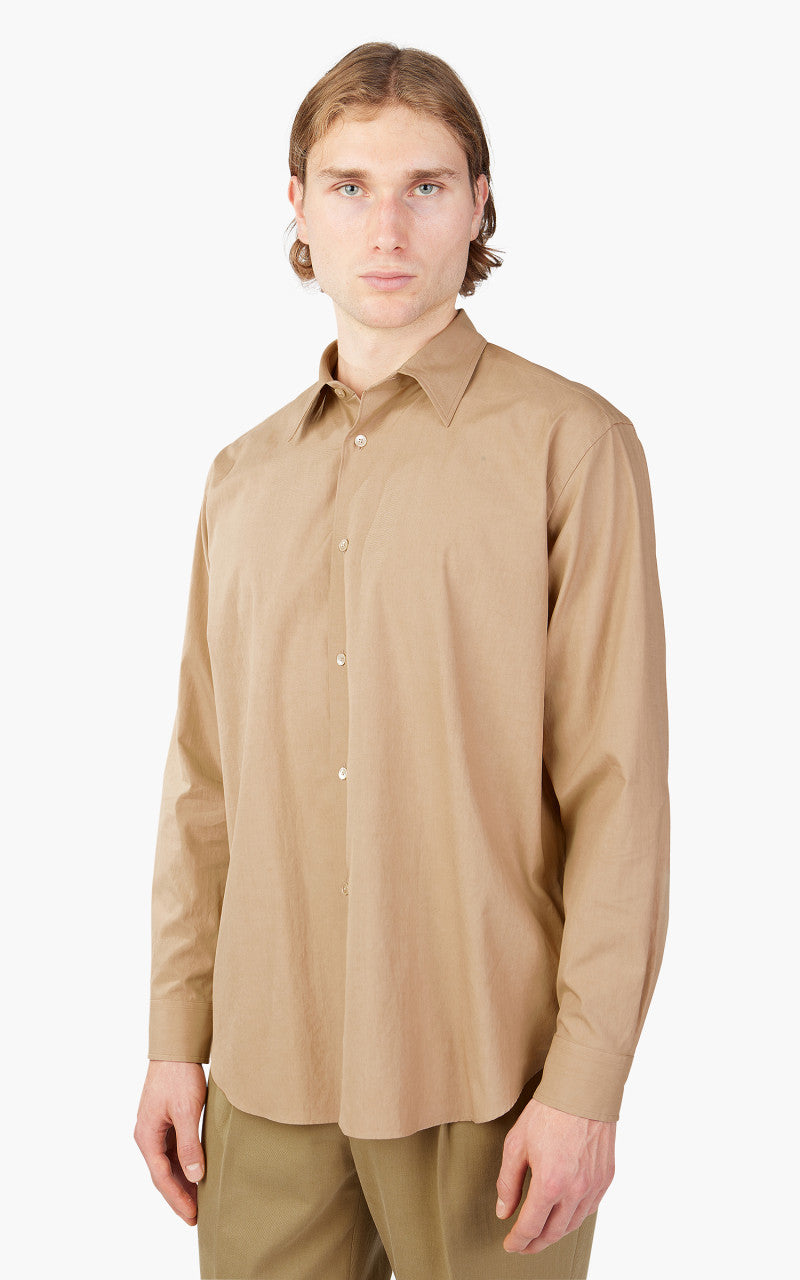 Auralee Washed Finx Twill Shirt Light Brown