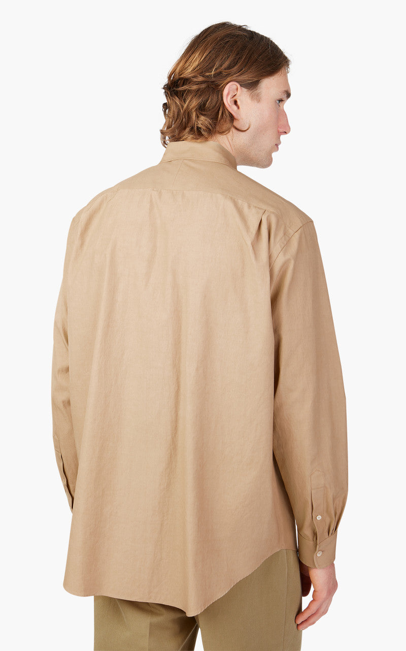 Auralee Washed Finx Twill Shirt Light Brown