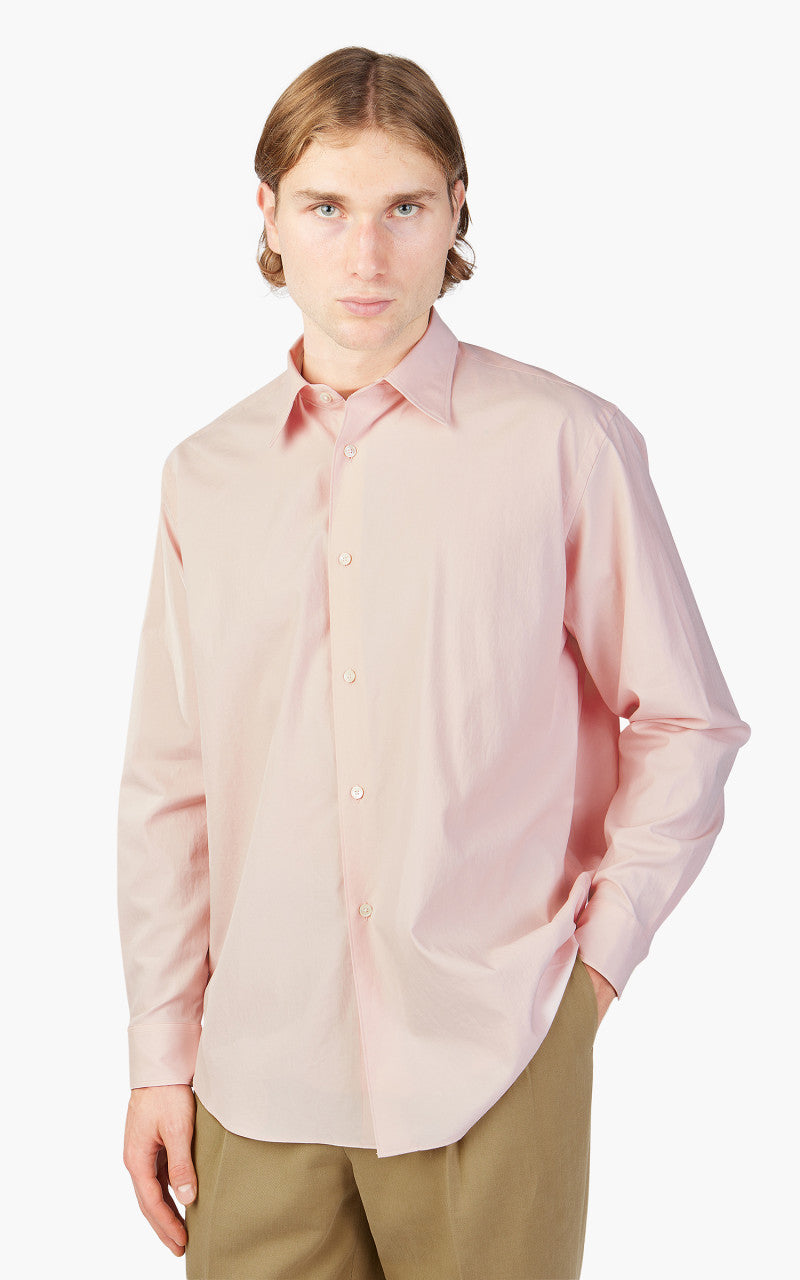 Auralee Washed Finx Twill Big Shirt Pink