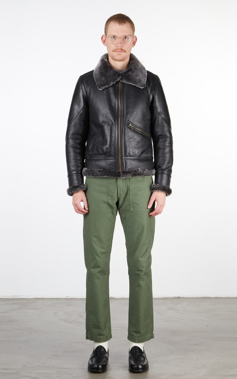 Shangri-La Heritage Aviatore B-3 Shearling Leather Jacket Black