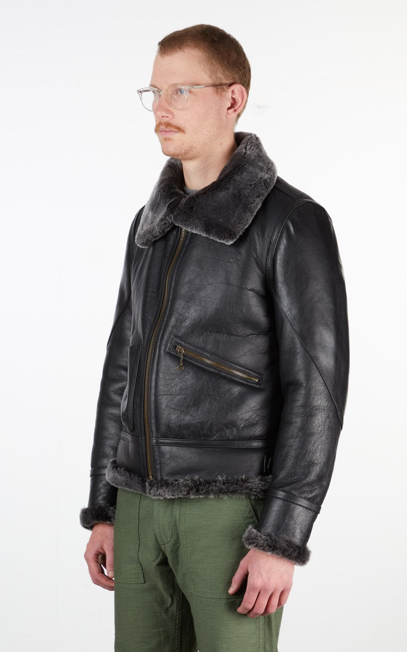 Shangri-La Heritage Aviatore B-3 Shearling Leather Jacket Black