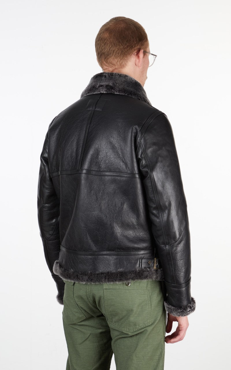 Shangri-La Heritage Aviatore B-3 Shearling Leather Jacket Black