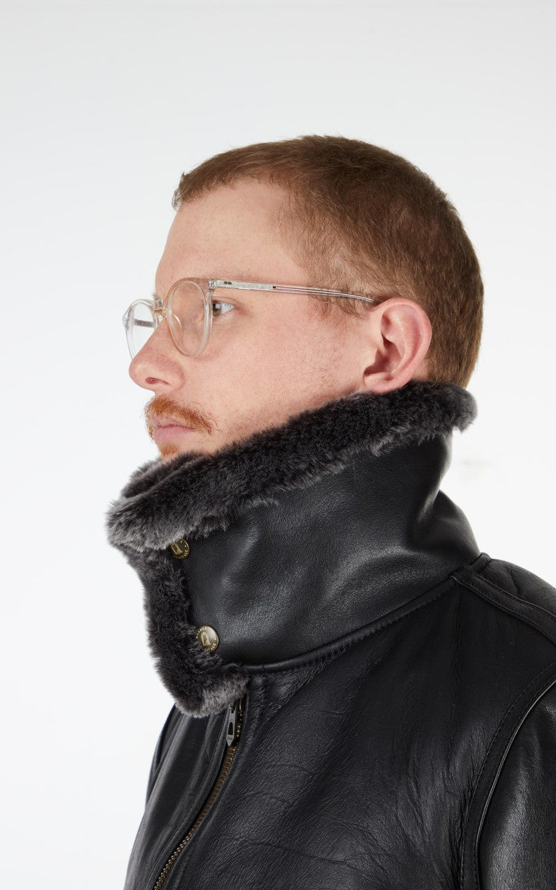 Shangri-La Heritage Aviatore B-3 Shearling Leather Jacket Black