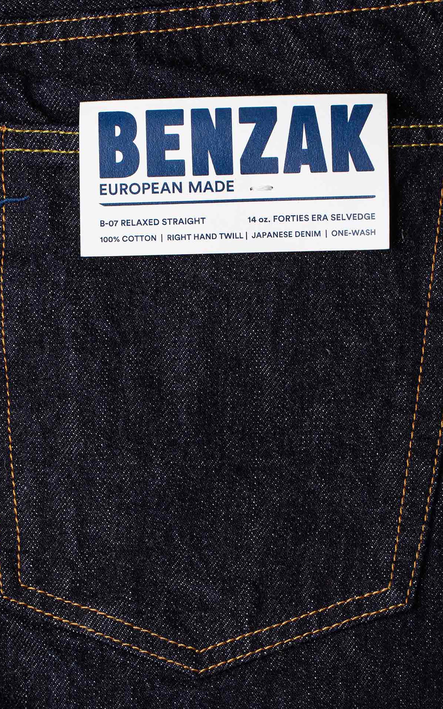 Benzak B-07 Relaxed Straight Forties Era Selvedge Indigo 14oz