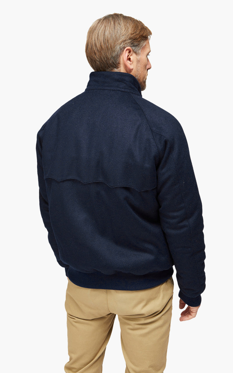 Baracuta G9 AF Melton Wool Classic Harrington Jacket Deep Blue