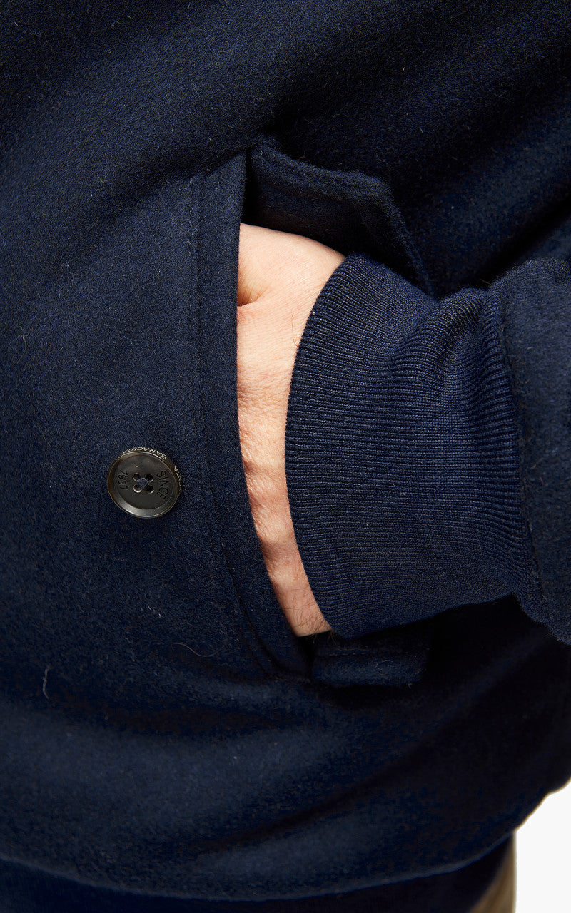 Baracuta G9 AF Melton Wool Classic Harrington Jacket Deep Blue