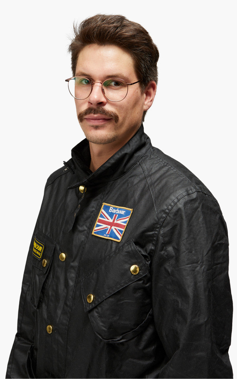 Barbour International Union Jack International Jacket Wax Black