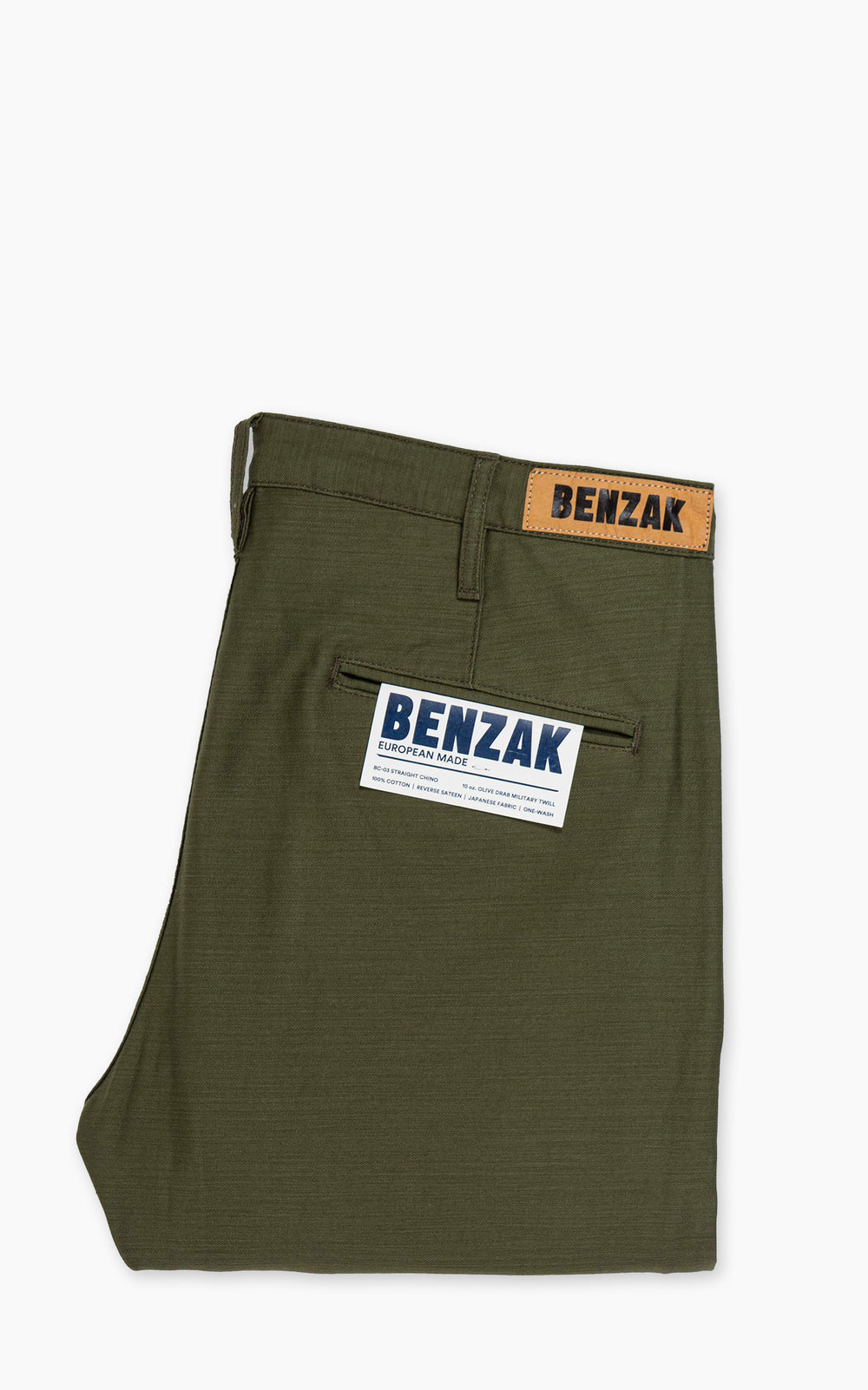 Benzak BC-03 Straight Chino Militär-Twill Olivgrün