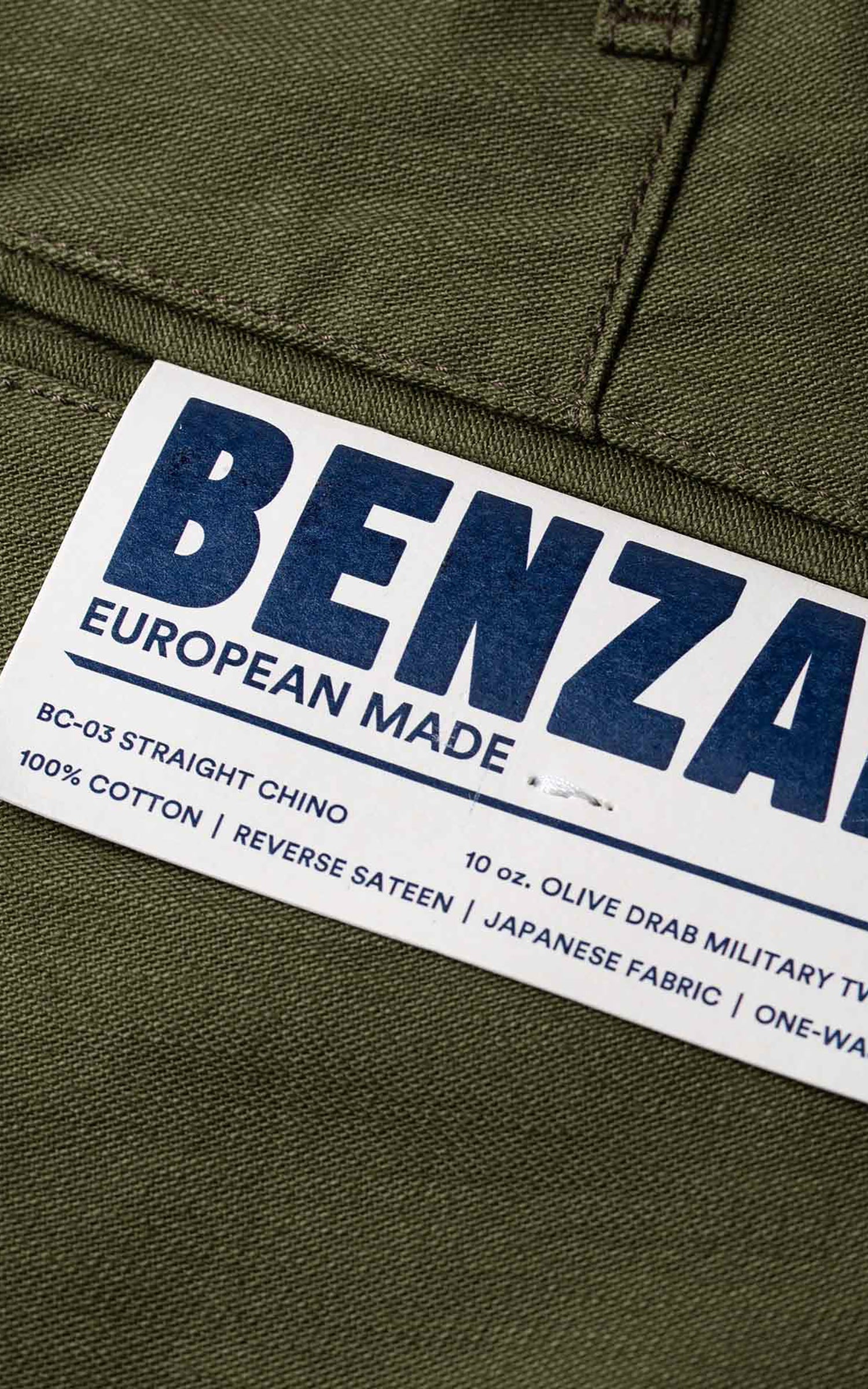 Benzak BC-03 Straight Chino Military Twill Olive Drab