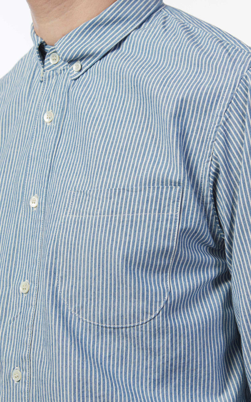Benzak BDS-02 One Pocket Shirt Indigo/White Chambray 5oz