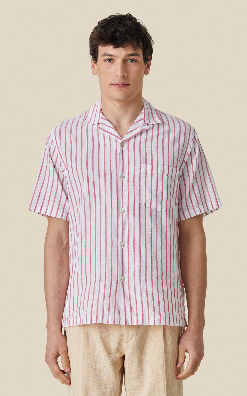 Portuguese Flannel Beach Cabin Camp Collar Shirt Red