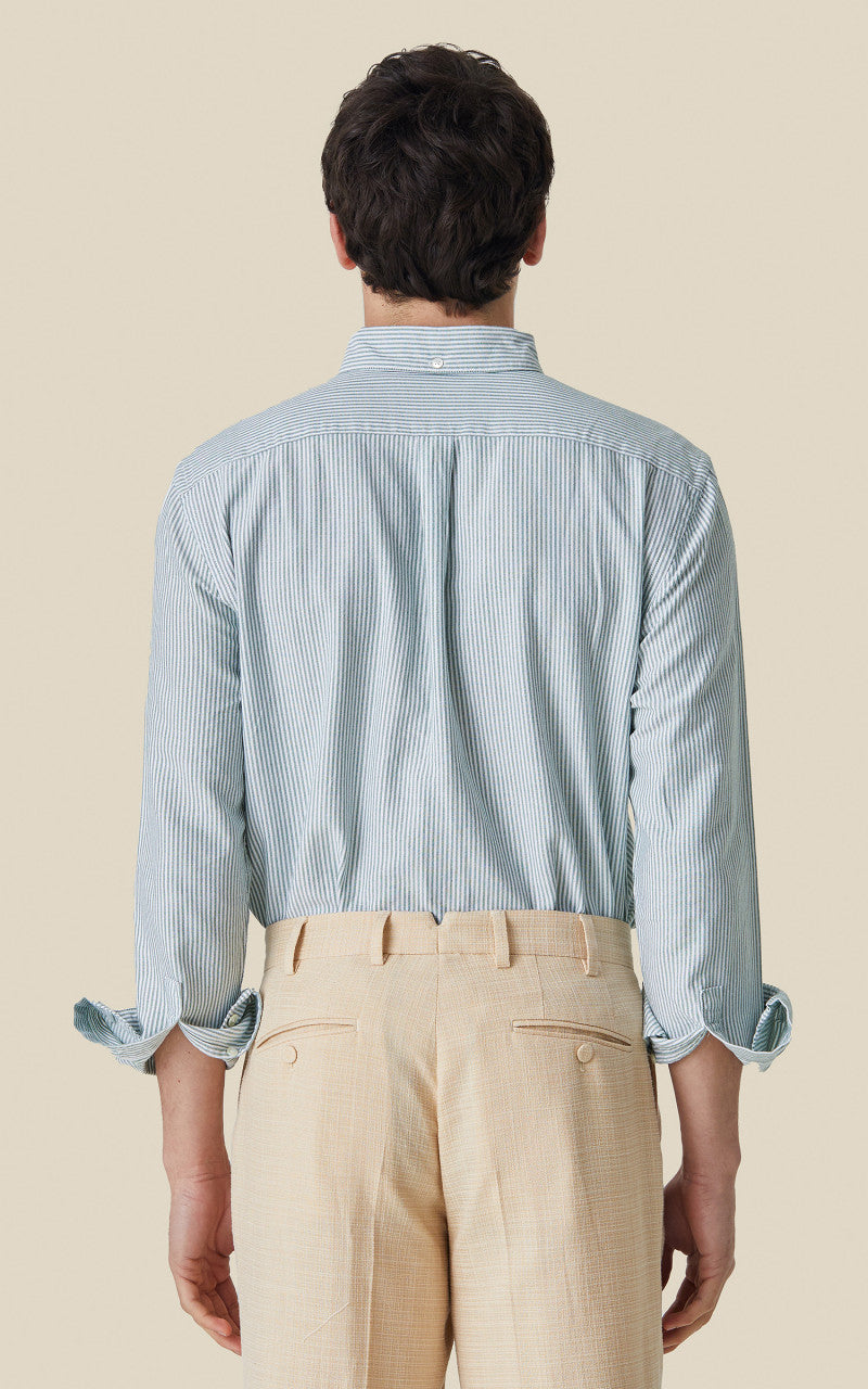 Portuguese Flannel Belavista Stripe Shirt Green