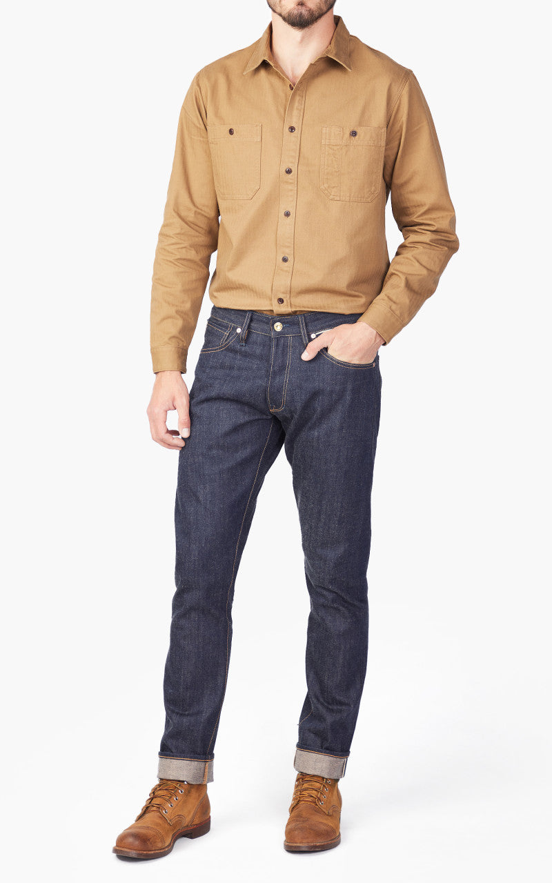 Benzak B-01 Slim Brown Cotton Golden Selvedge 15oz '10-Year Anniversary'