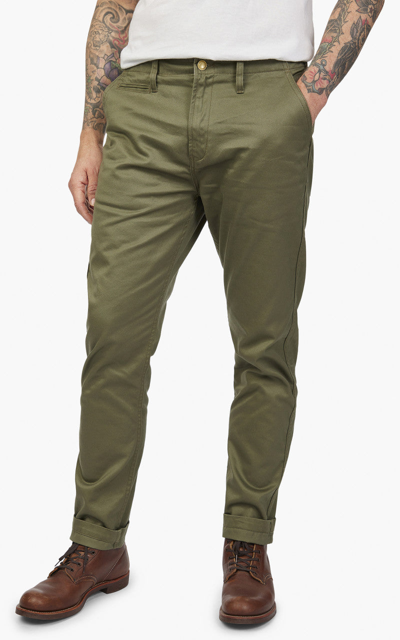 Benzak BC-04 Relaxed Chino Sateen Twill Aged Green
