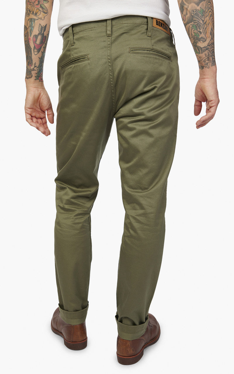 Benzak BC-04 Relaxed Chino Sateen Twill Aged Green