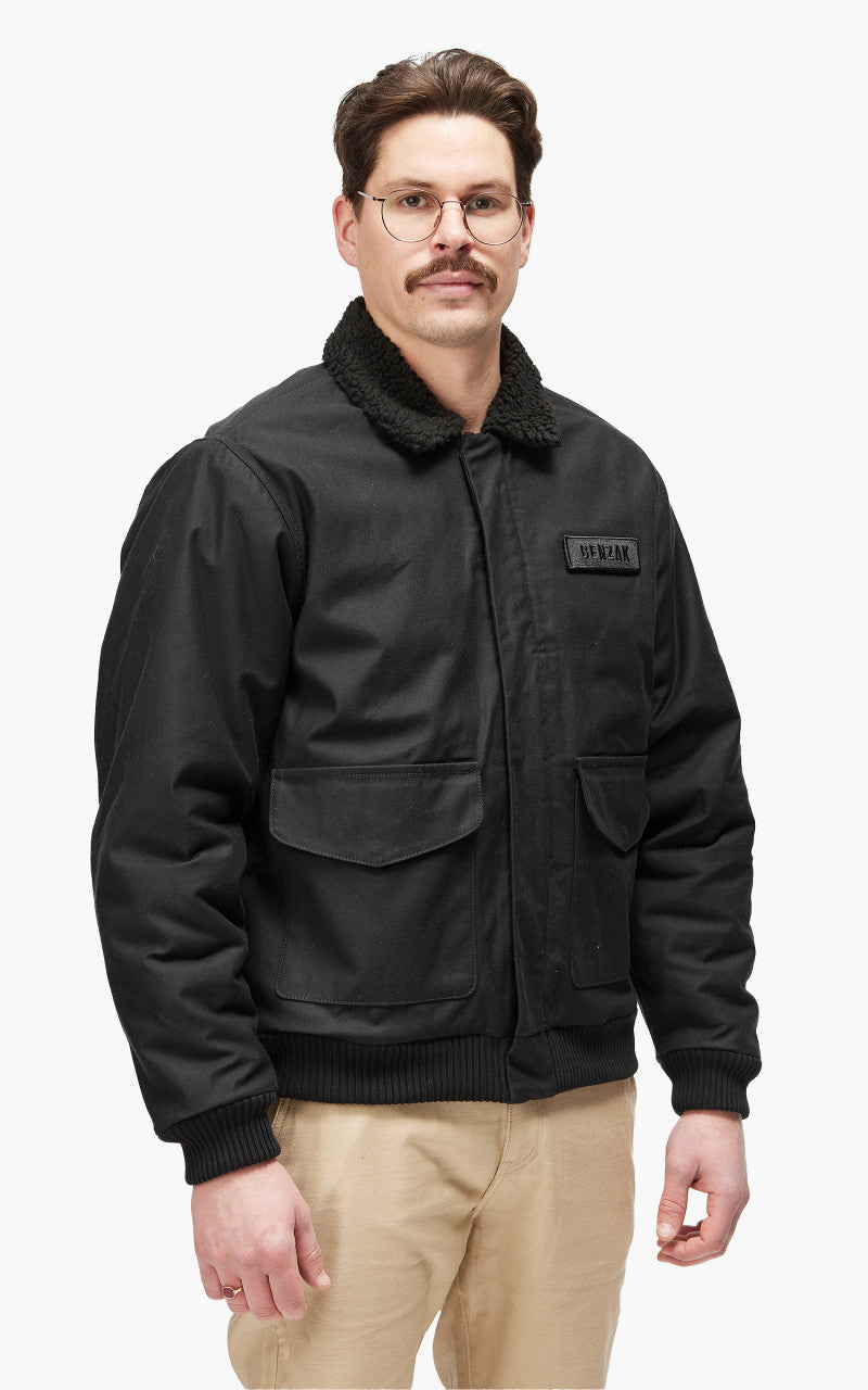 Benzak BBJ-03 Flight Jacket M65 Reverse Sateen Twill Black