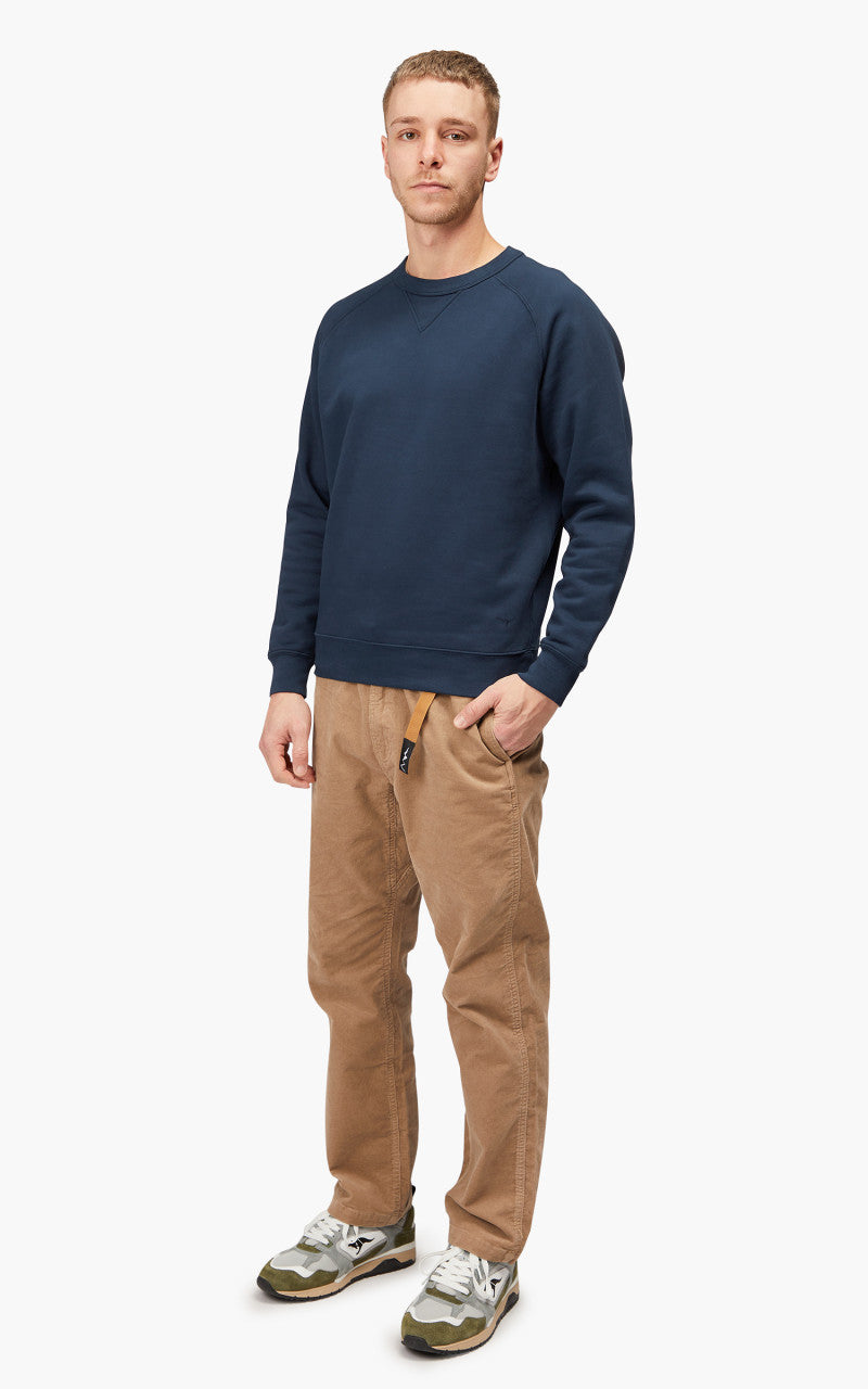 Benzak BS-09 Crew Neck Sweat Garment Dyed Brushed Fleece Navy