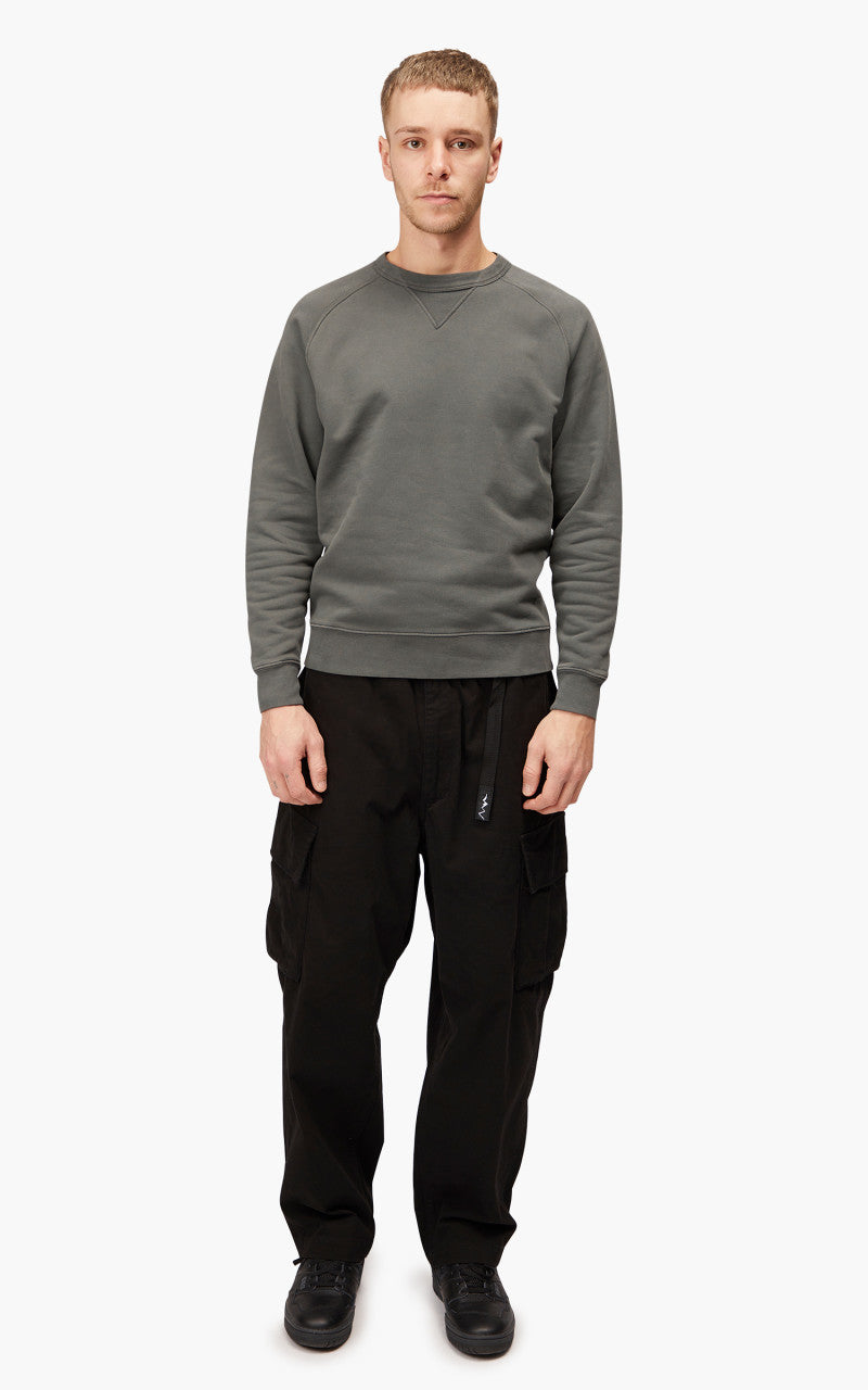 Benzak BS-09 Crew Neck Sweat Garment Dyed Brushed Fleece Stone