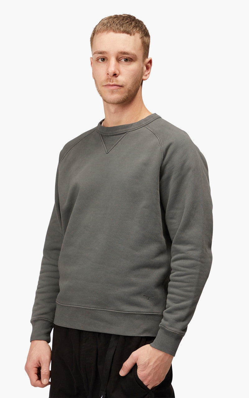 Benzak BS-09 Crew Neck Sweat Garment Dyed Brushed Fleece Stone