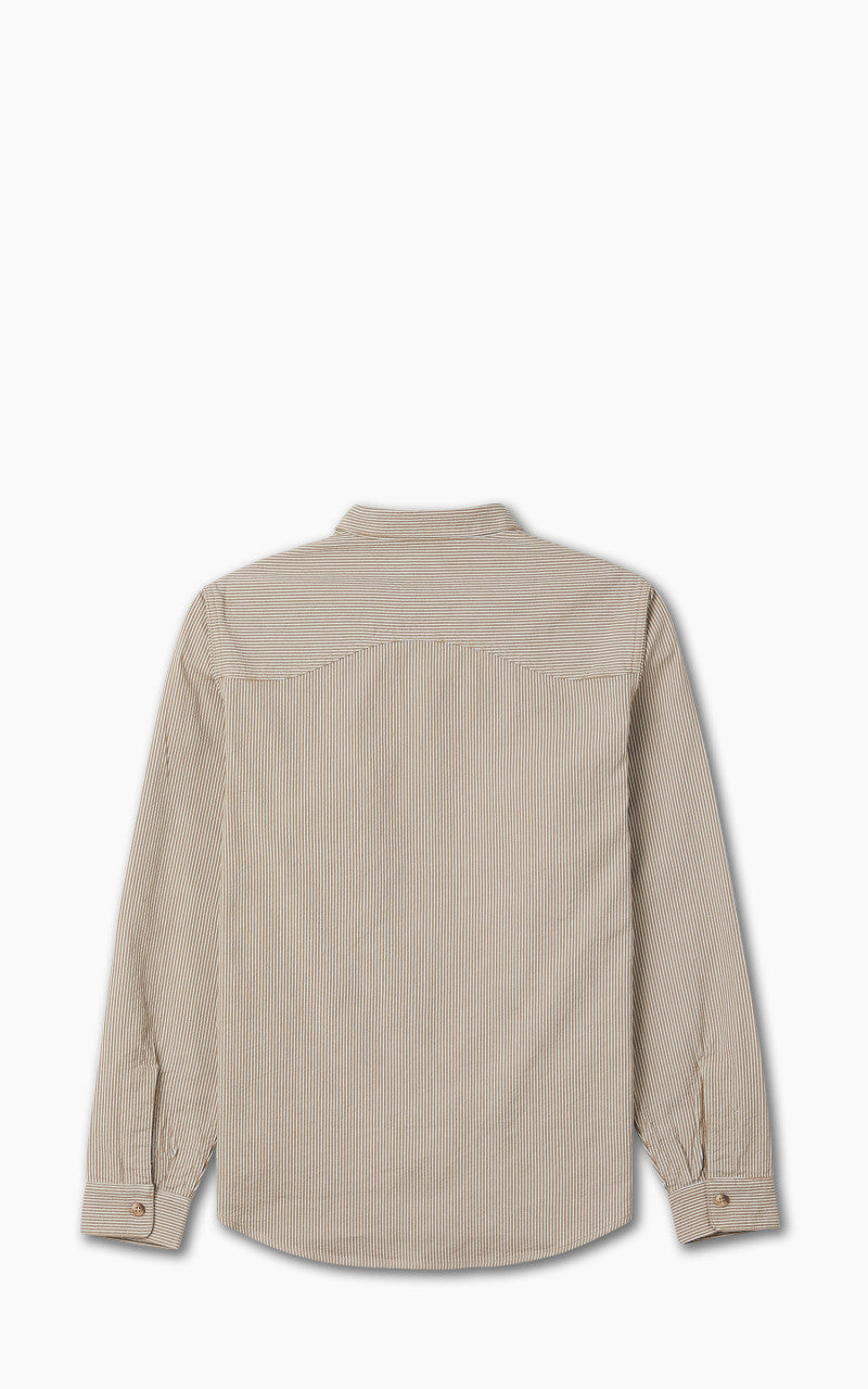 Benzak BWS-01 Work Shirt Brown Cord Stripe 6.5oz