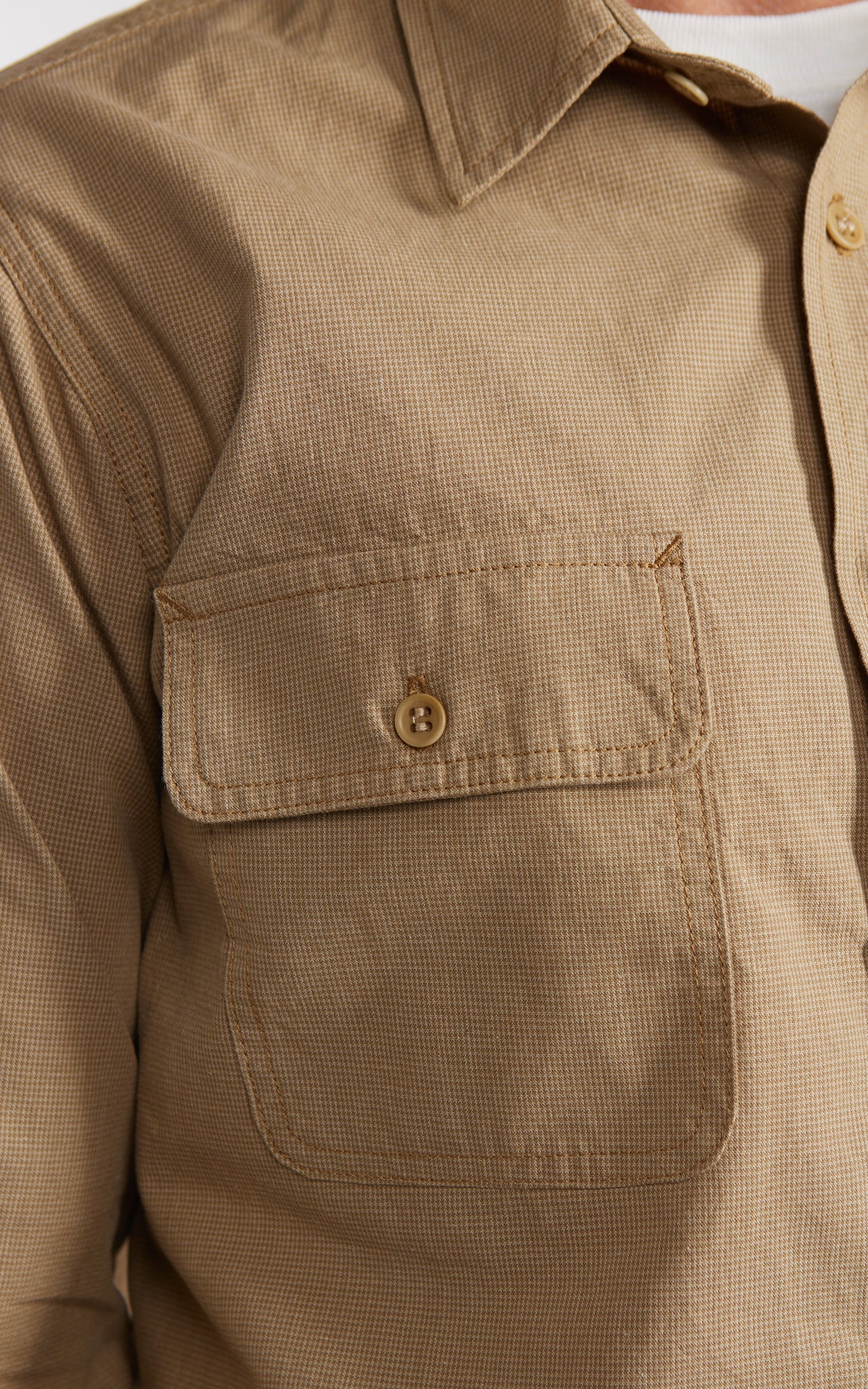 Benzak BWS-06 Worker Shirt Houndstooth Brown 6oz