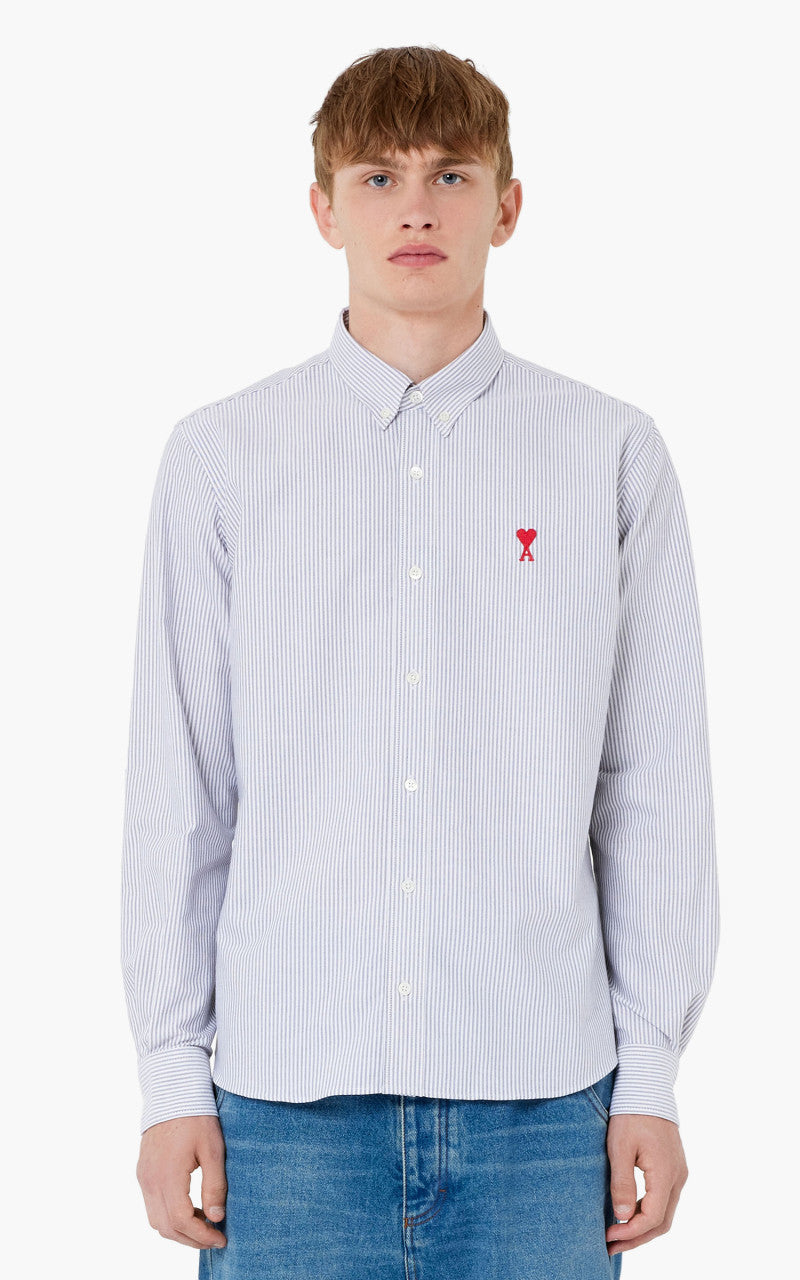 AMI Paris Ami De Coeur Button-Down Shirt Black/Natural