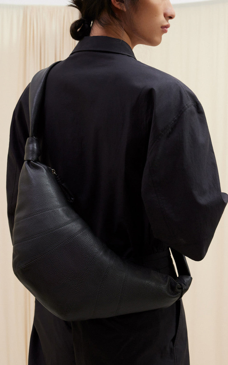 Lemaire Medium Croissant Bag Soft Grained Leather Black