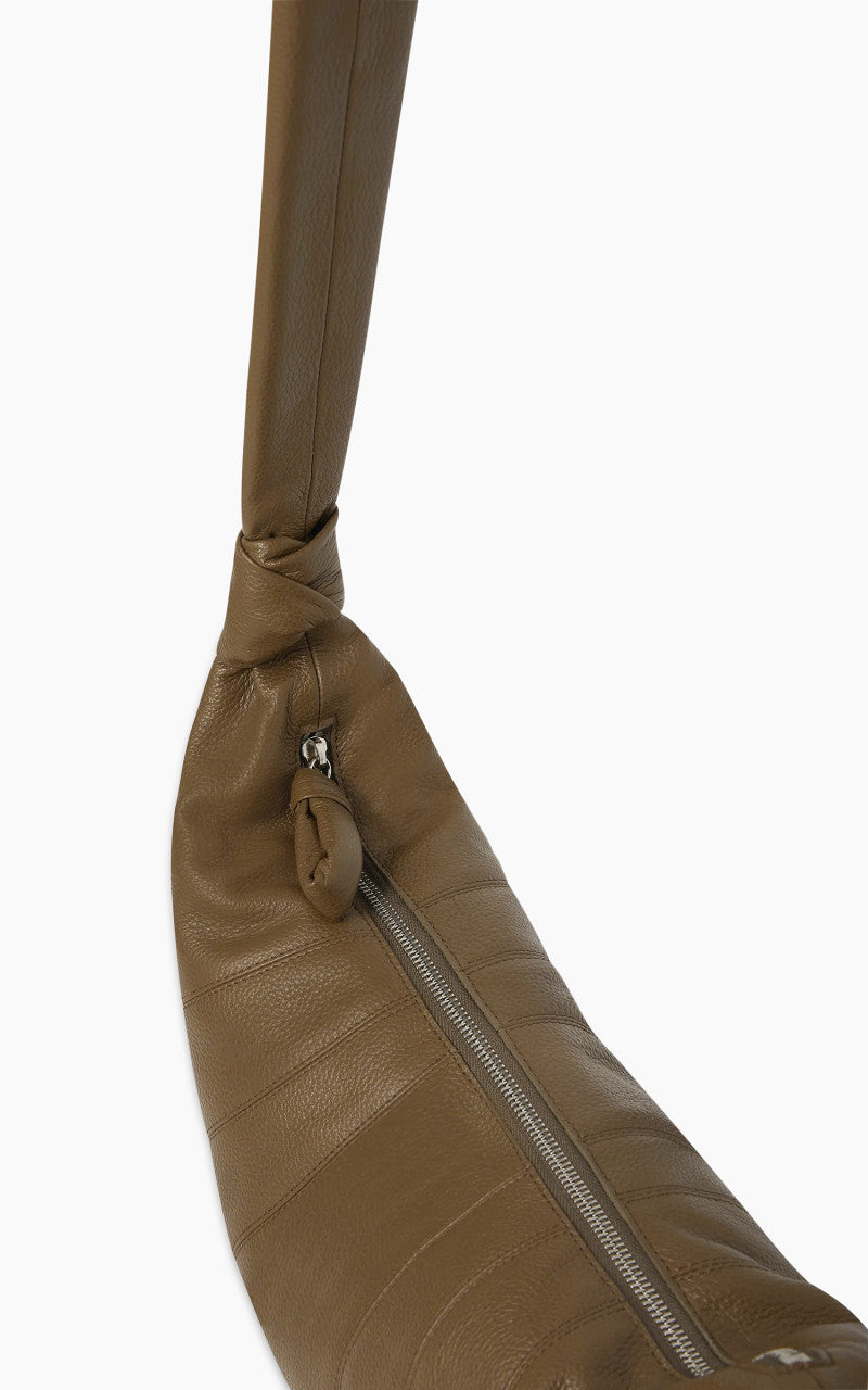 Lemaire Medium Croissant Bag Grained Leather Olive Brown