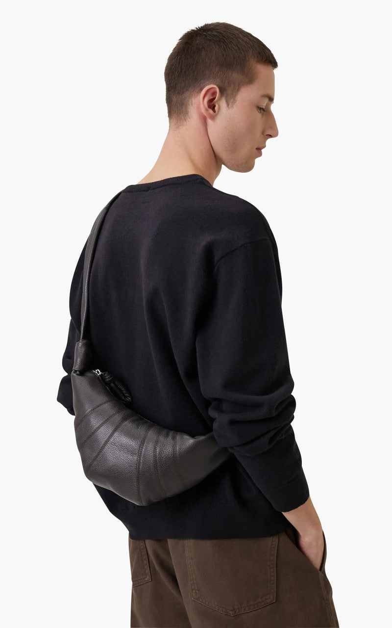 Lemaire Small Croissant Bag Soft Grained Leather Dark Chocolate