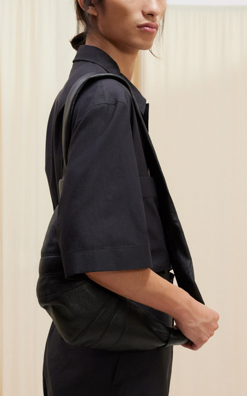 Lemaire Small Croissant Bag Soft Grained Leather Black