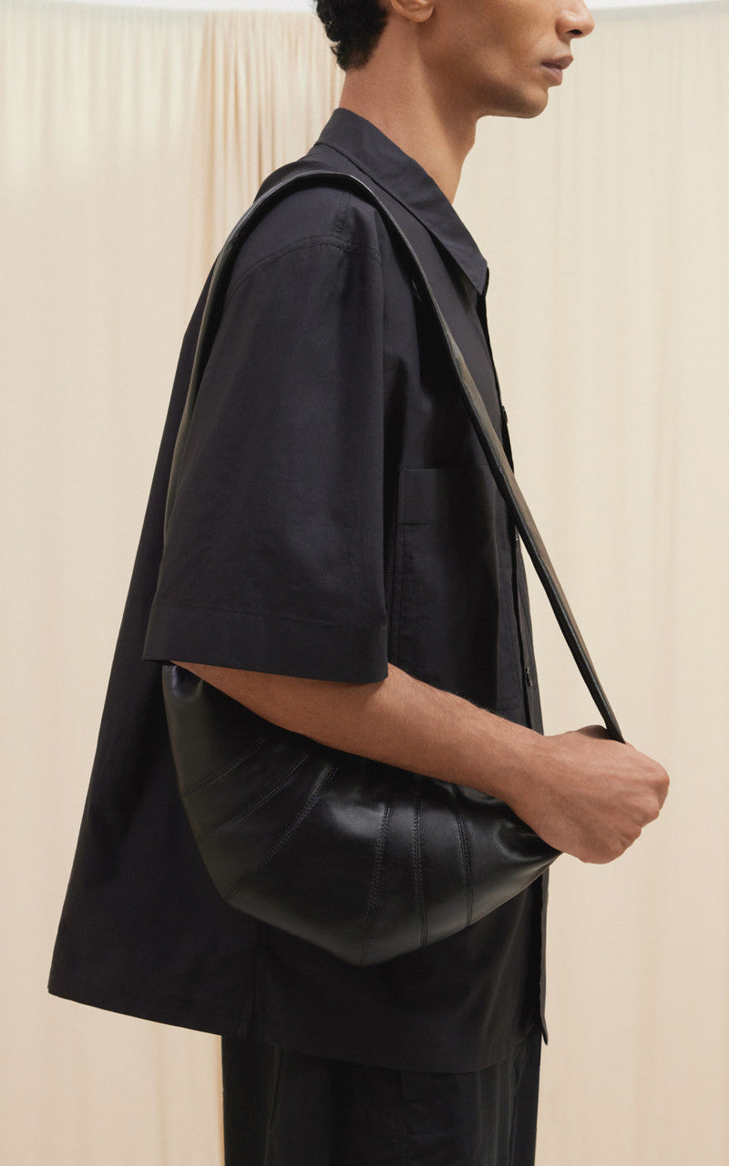 Lemaire Small Croissant Bag Soft Nappa Leather Black