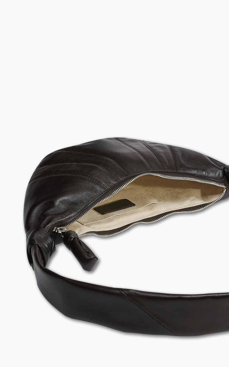 Lemaire Small Croissant Bag Soft Nappa Leather Dark Chocolate