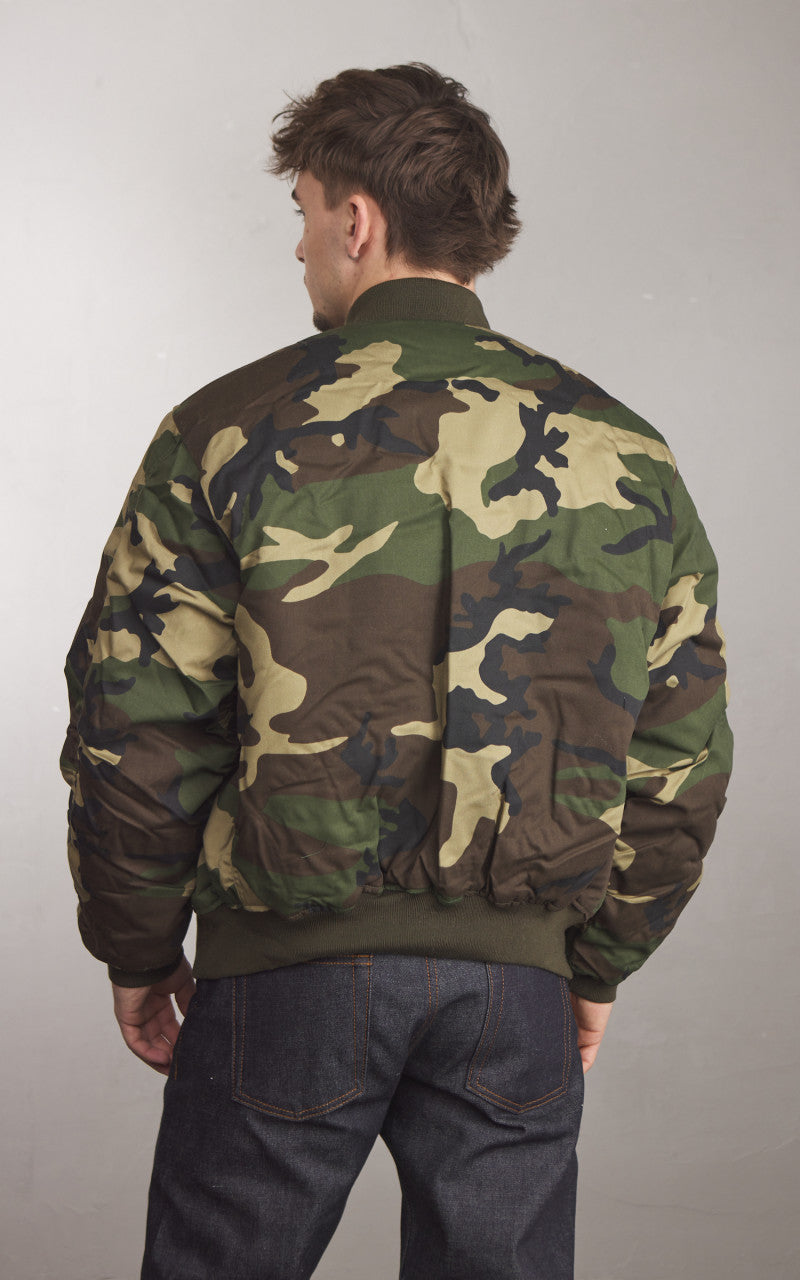 Military Surplus MA-1 US Flight Jacket Woodland Camo