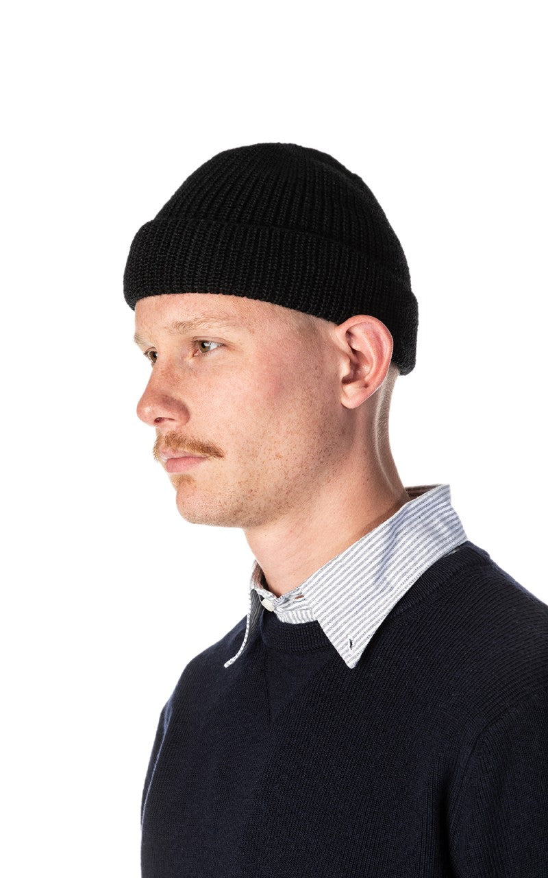 Leuchtfeuer-Strickwaren Borkum Knit Wool Beanie Black