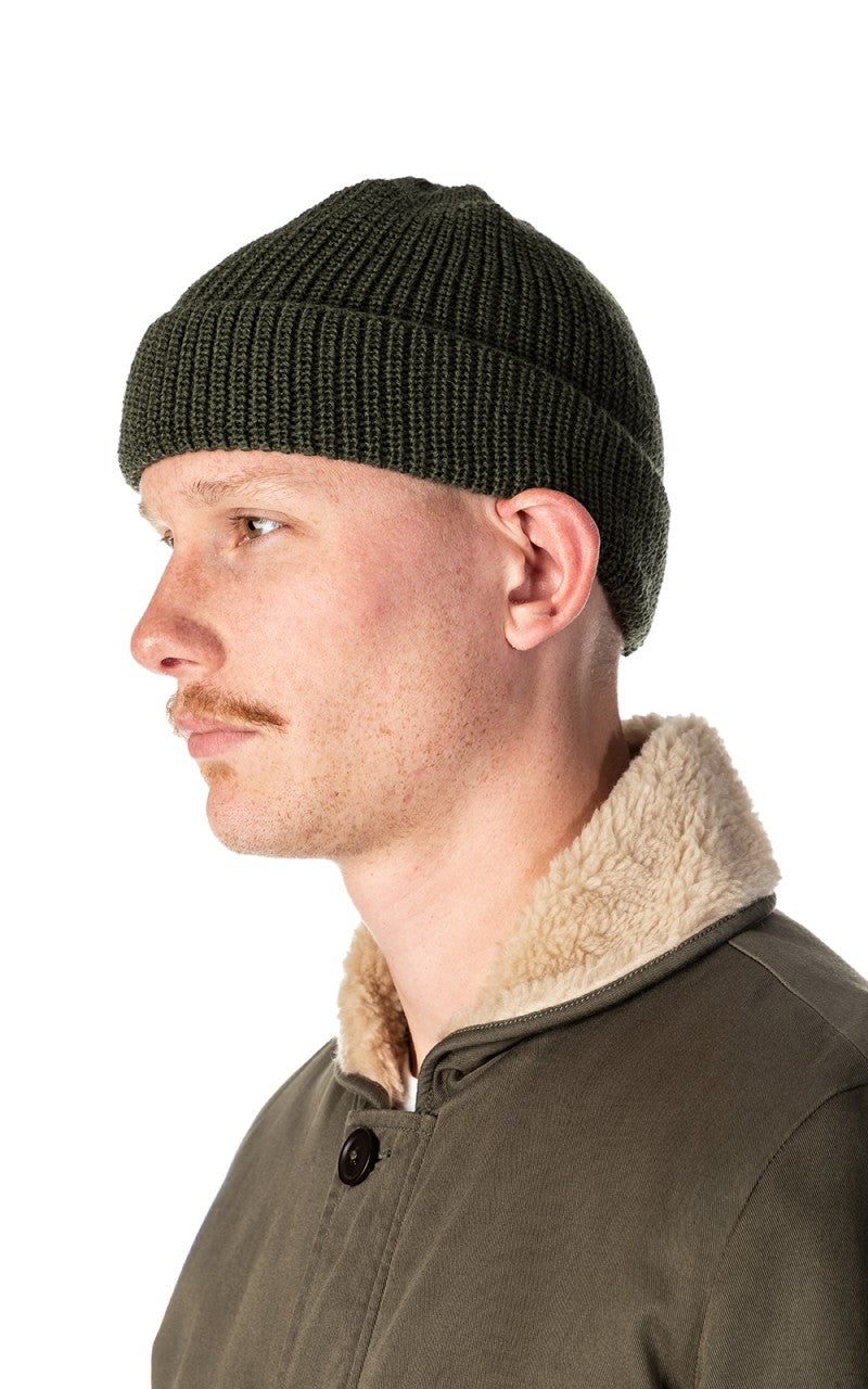 Leuchtfeuer-Strickwaren Borkum Knit Wool Beanie Olive