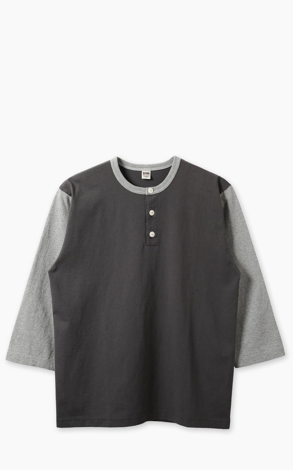Barns Outfitters BR-26335 COZUN 2-Tone S/S Henley Neck T-Shirt Grey