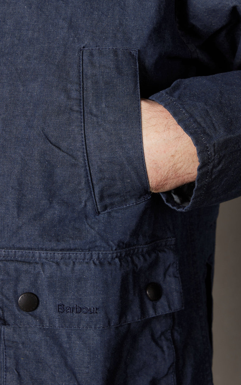 Barbour Bedale Oversized Denim Jacket Indigo