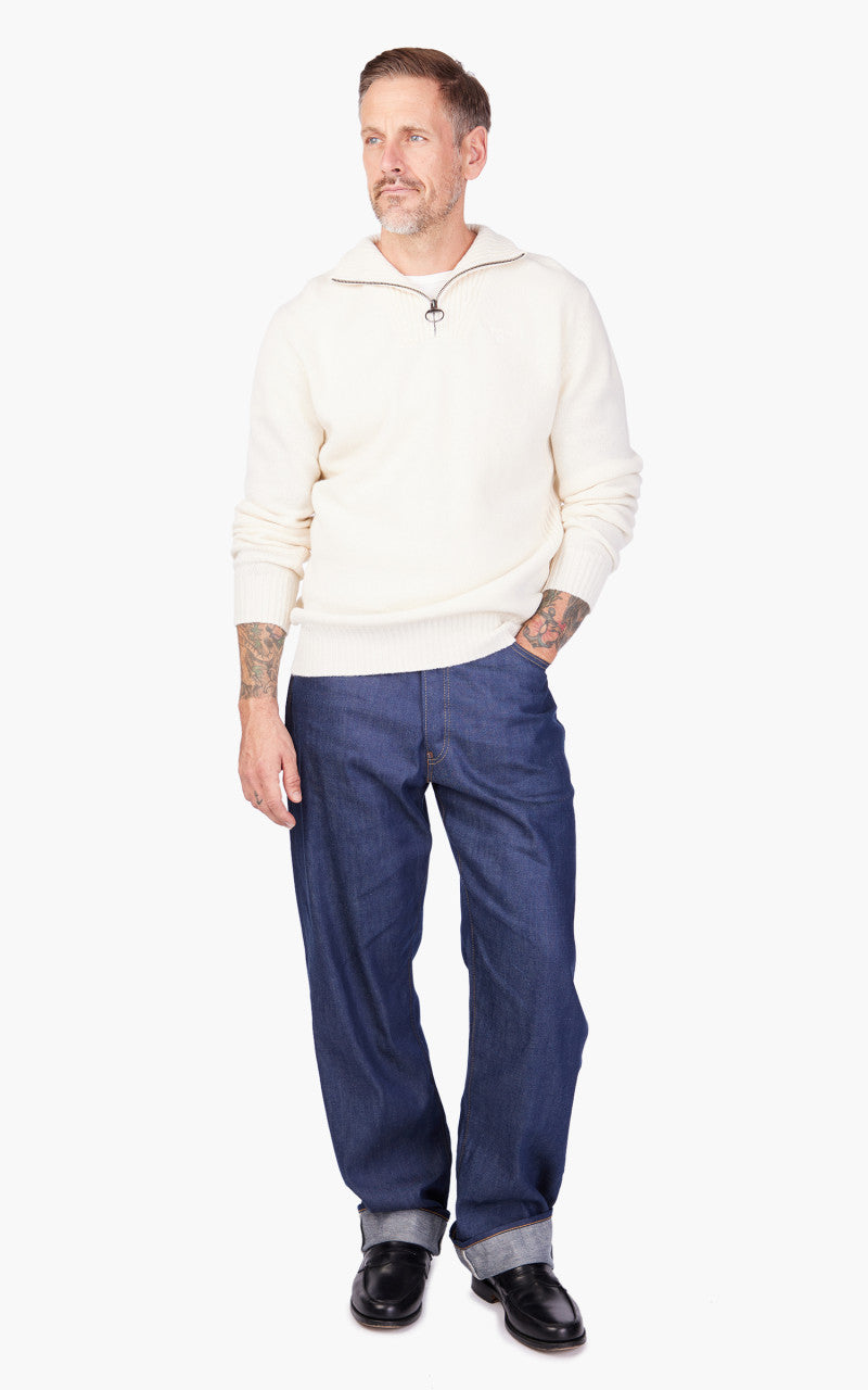 Barbour Essential Lambswool Half Zip Sweater Whisper White