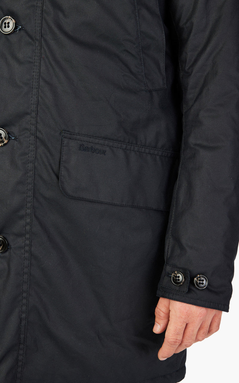 Barbour Wax Mac Jacket Navy/Forest Mist