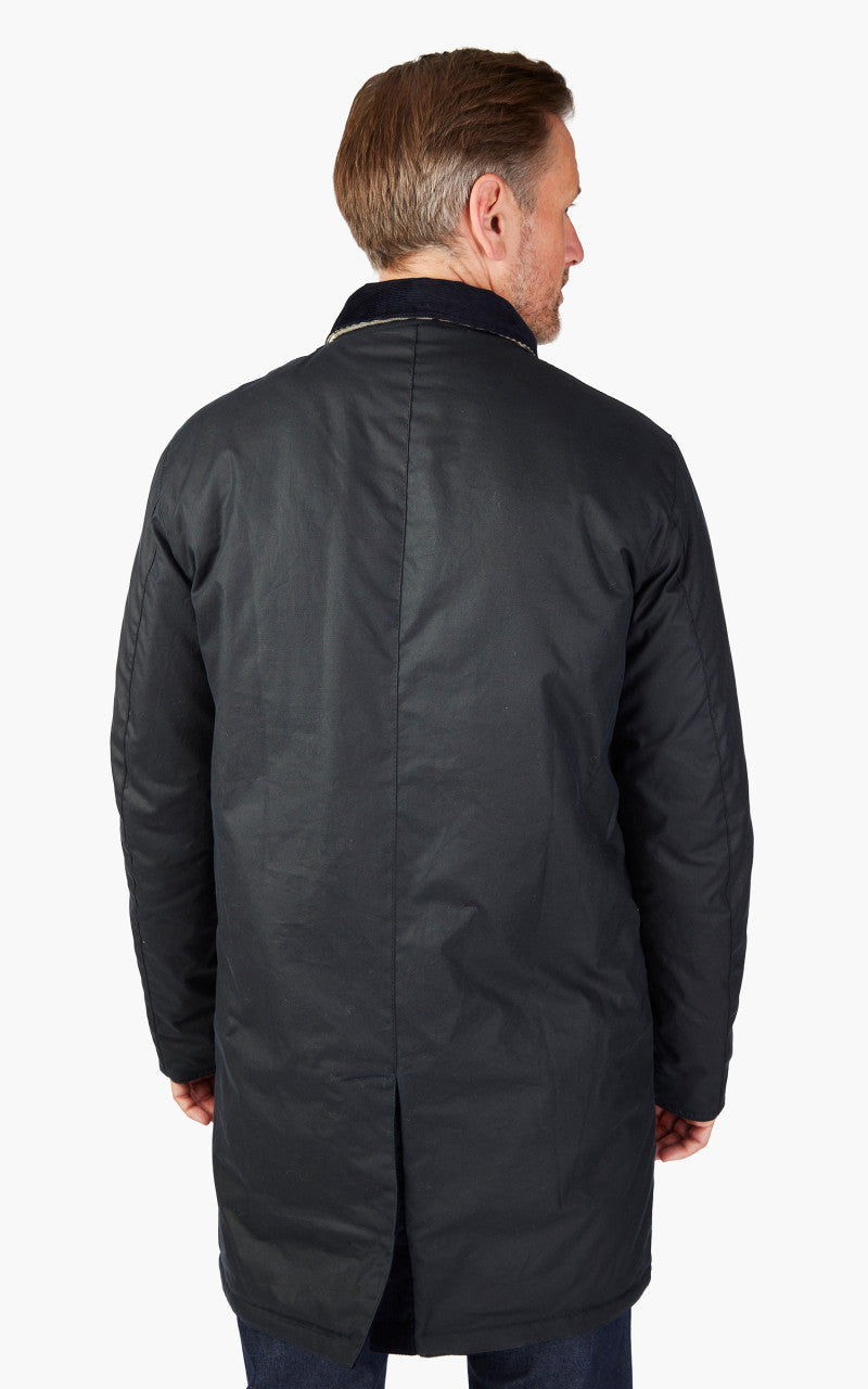 Barbour Wax Mac Jacket Navy/Forest Mist